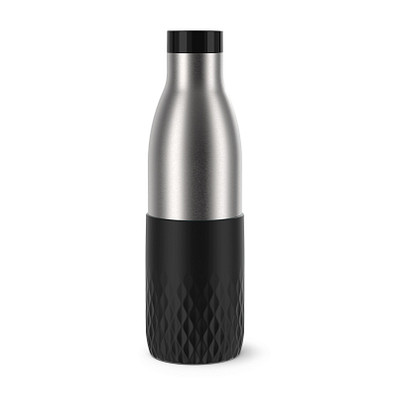 EMSA Trinkflasche Bludrop Sleeve, 700 ml, silber/schwarz.
