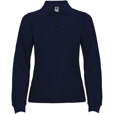 Estrella Langarm Poloshirt für Damen, Navy Blue, 3XL