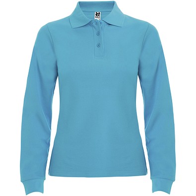 Estrella Langarm Poloshirt für Damen, türkis, XL