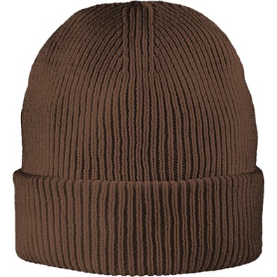 Exclusive Recycled Fine Rib Beanie, Dunkelbraun