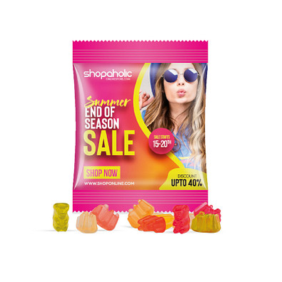 Express Basic Gummibärchen, 7 g, inkl. Druck, Folie weiß