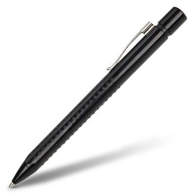 FABER-CASTELL Druckkugelschreiber Grip 2010, blaue Mine, schwarz-poliert