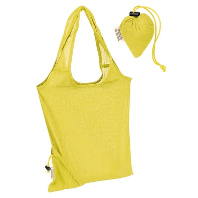 Faltbare Einkaufstasche aus Baumwolle, gelb
