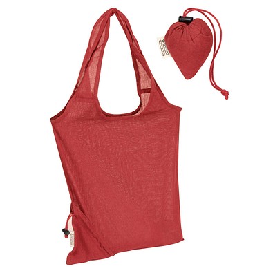 Faltbare Einkaufstasche aus Baumwolle, rot