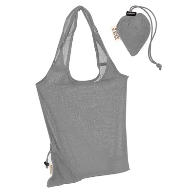 Faltbare Einkaufstasche aus Baumwolle, silbergrau
