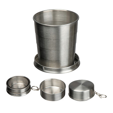 Faltbarer Edelstahltrinkbecher , grau