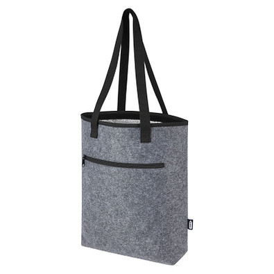 Felta Kühltragetasche aus GRS-recyceltem Filz 12 L, mittelgrau