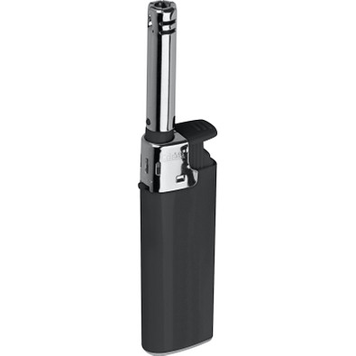 Feuerzeug mit Aufsatz für Kerzen, schwarz