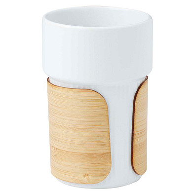 Fika 340 ml Becher mit Bambushülle, weiss