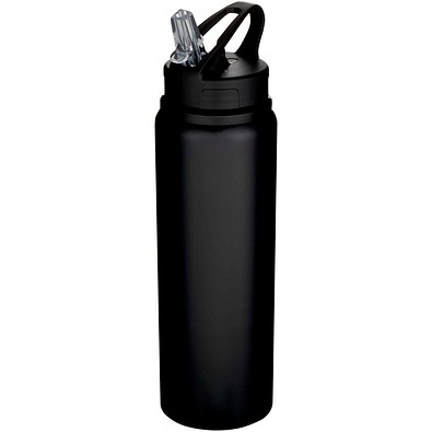 Fitz 800 ml RCS-zertifizierte, einwandige Trinkflasche aus recyceltem Edelstahl, schwarz