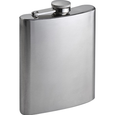 Flachmann aus Edelstahl, 237 ml, grau