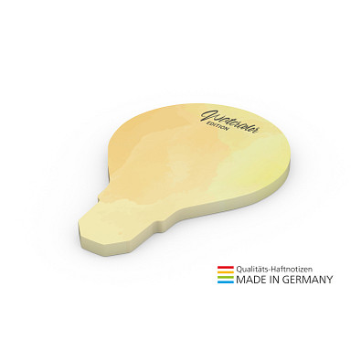 Geiger-Notes Haftnotiz Form aus 100 x 72, 50 Blatt, inkl. Druck, Glühbirne