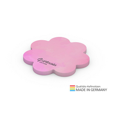 Geiger-Notes Haftnotiz Form aus 72 x 72 mm green+blue, inkl. Druck, Blume