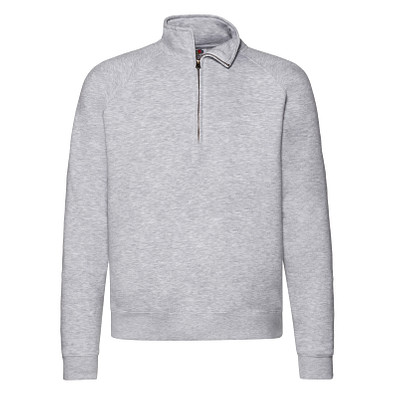 FRUIT OF THE LOOM® Unisex Sweatshirt Zip-Neck, grau, S
