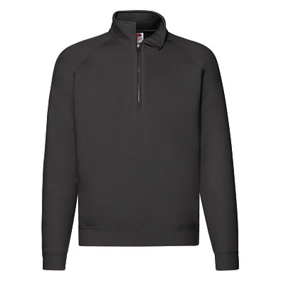 FRUIT OF THE LOOM® Unisex Sweatshirt Zip-Neck, schwarz, S