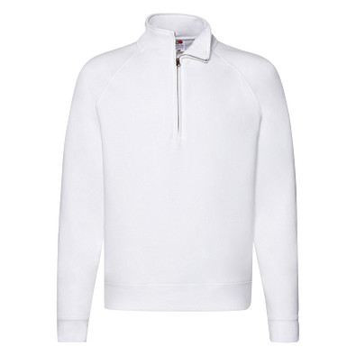 FRUIT OF THE LOOM® Unisex Sweatshirt Zip-Neck, weiß, S