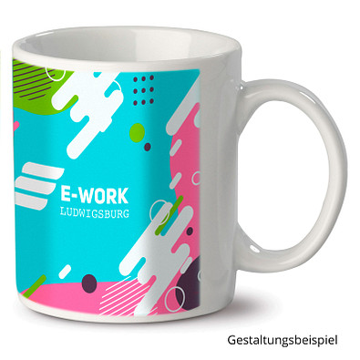 Fototasse, individuell Bedruckbar, 330 ml, weiß