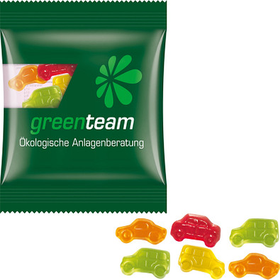 Trolli Fruchtgummi Minitüte 15g, Auto-Mischung, inkl. Druck, kompostierbare Folie, transparent