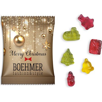 Fruchtgummi Weihnachtsedition, Folie weiß, inkl. Druck