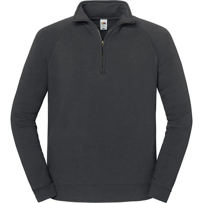 FRUIT OF THE LOOM® Unisex Sweatshirt Zip-Neck, light graphite, S