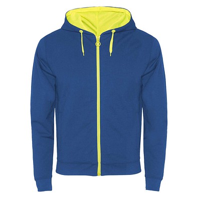 Fuji Kaputzensweatjacke Unisex, royalblau / Fluor Yellow, S