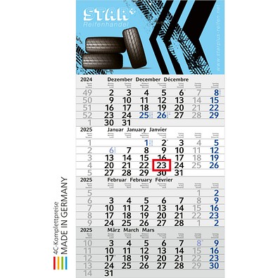 Geiger-Notes Monatskalender Budget 4 Bestseller hellgrau/blau, inkl. Druck