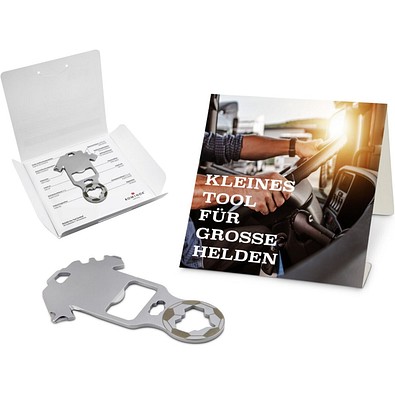 Geschenkartikel: ROMINOX® Key Tool Football / Fußball (18 Funktionen) im Motiv-Mäppchen Große Helden, silber