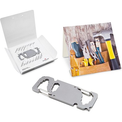 Geschenkartikel: ROMINOX® Key Tool Link (20 Funktionen) im Motiv-Mäppchen Werkzeug, silber