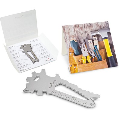 Geschenkartikel: ROMINOX® Key Tool Lion (22 Funktionen) im Motiv-Mäppchen Werkzeug, silber