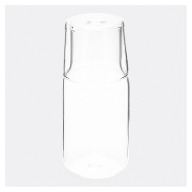 Glas-Karaffe mit Trinkglas CALMY,transparent