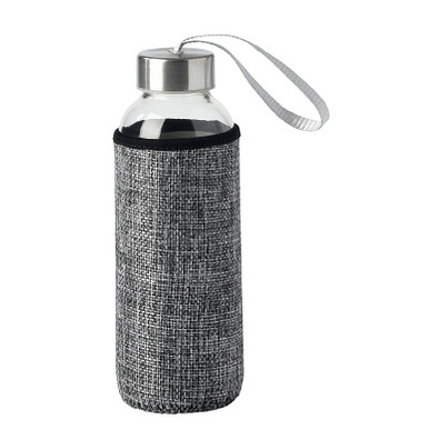 Glas-Trinkflasche TAKE JUTY, grau