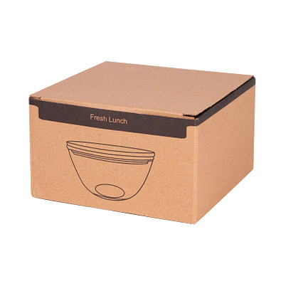 Glasschüssel FRESH LUNCH,braun, transparent