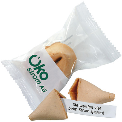 Glückskeks, inkl. Druck, transparente Folie