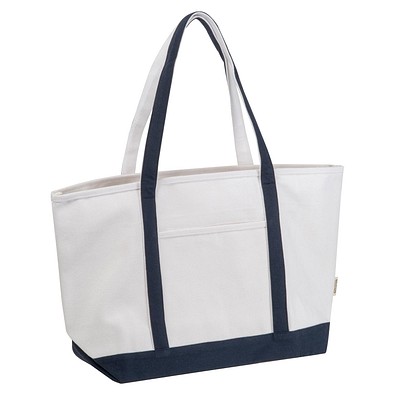 Große Tragetasche aus recycelter Baumwolle, beige