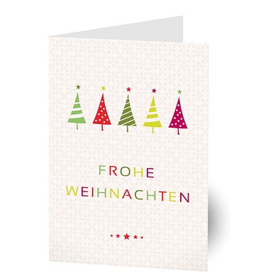 Grußkarte Weihnachten, Motiv Weihnachtsbäume, Danke an Mitarbeiter