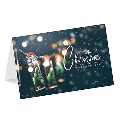 Grußkarte Weihnachten, Motiv Weihnachtsgirlande, Danke an Partner