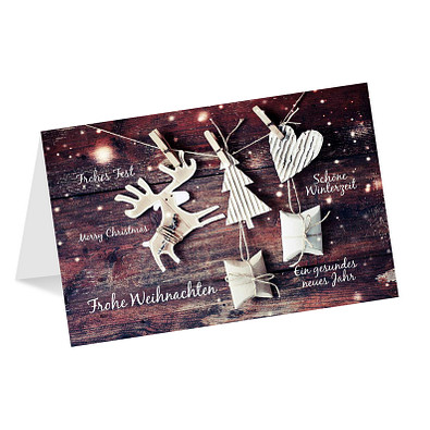 Grußkarte Weihnachten, Motiv Weihnachts-Schmuck, ohne Innendruck