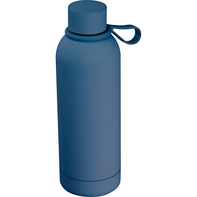 Gummierte Trinkflasche mit Schlaufe, 700ml, dunkelblau