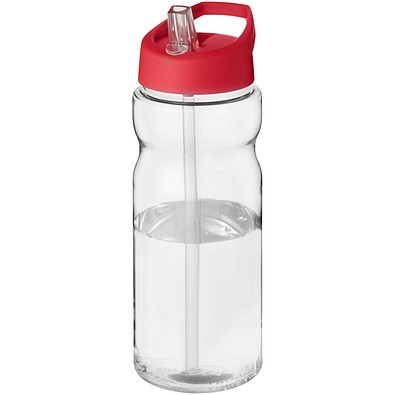 H2O Active® Base Tritan™ 650 ml Sportflasche mit Ausgussdeckel, transparentklar/rot