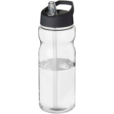 H2O Active® Eco Base 650 ml Sportflasche mit Ausgussdeckel, transparent/schwarz