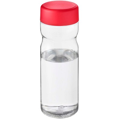 H2O Active® Eco Base 650 ml Sportflasche mit Drehdeckel, transparent/rot