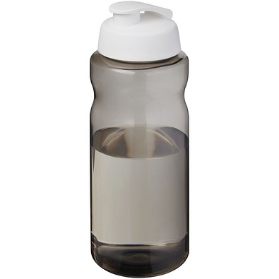 H2O Active® Eco Big Base 1L Sportflasche mit Klappdeckel, kohle/weiß