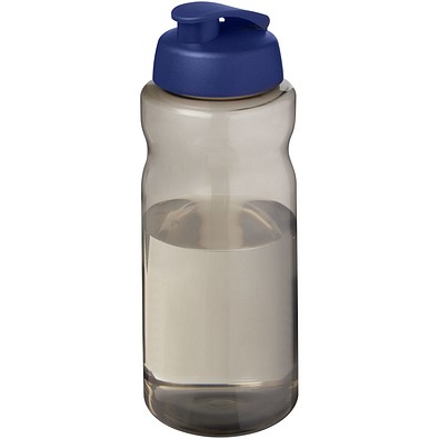 H2O Active® Eco Big Base 1L Sportflasche mit Klappdeckel, kohle/blau
