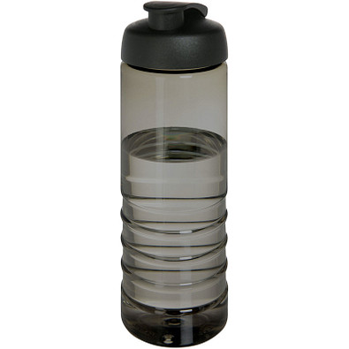 H2O Active® Eco Treble 750 ml Sportflasche mit Stülpdeckel & Trinkklappe, kohle, schwarz