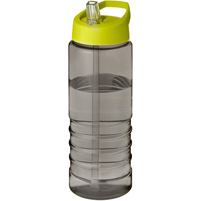H2O Active® Eco Treble 750 ml Sportflasche mit Stülpdeckel & Trinktülle, kohle, limone