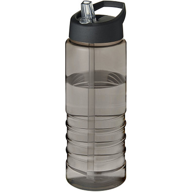 H2O Active® Eco Treble 750 ml Sportflasche mit Stülpdeckel & Trinktülle, kohle, schwarz