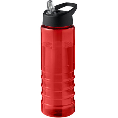 H2O Active® Eco Treble 750 ml Sportflasche mit Stülpdeckel & Trinktülle, rot, schwarz