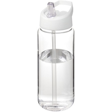 H2O Active® Octave Tritan™ 600 ml Sportflasche mit Ausgussdeckel, transparentklar/weiß