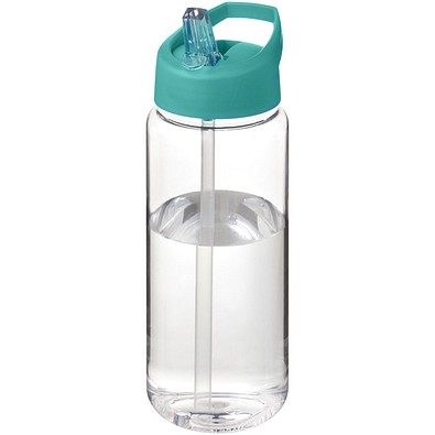 H2O Active® Octave Tritan™ 600 ml Sportflasche mit Ausgussdeckel, transparentklar/aquablau