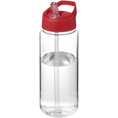 H2O Active® Octave Tritan™ 600 ml Sportflasche mit Ausgussdeckel, transparentklar/rot